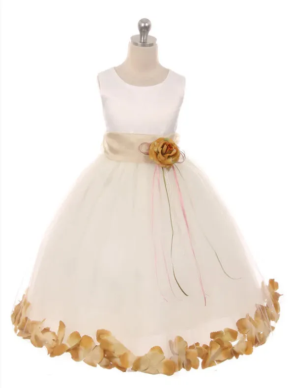 160 C White Sequin Top Flower Petal Girl Dress (1 of 2)