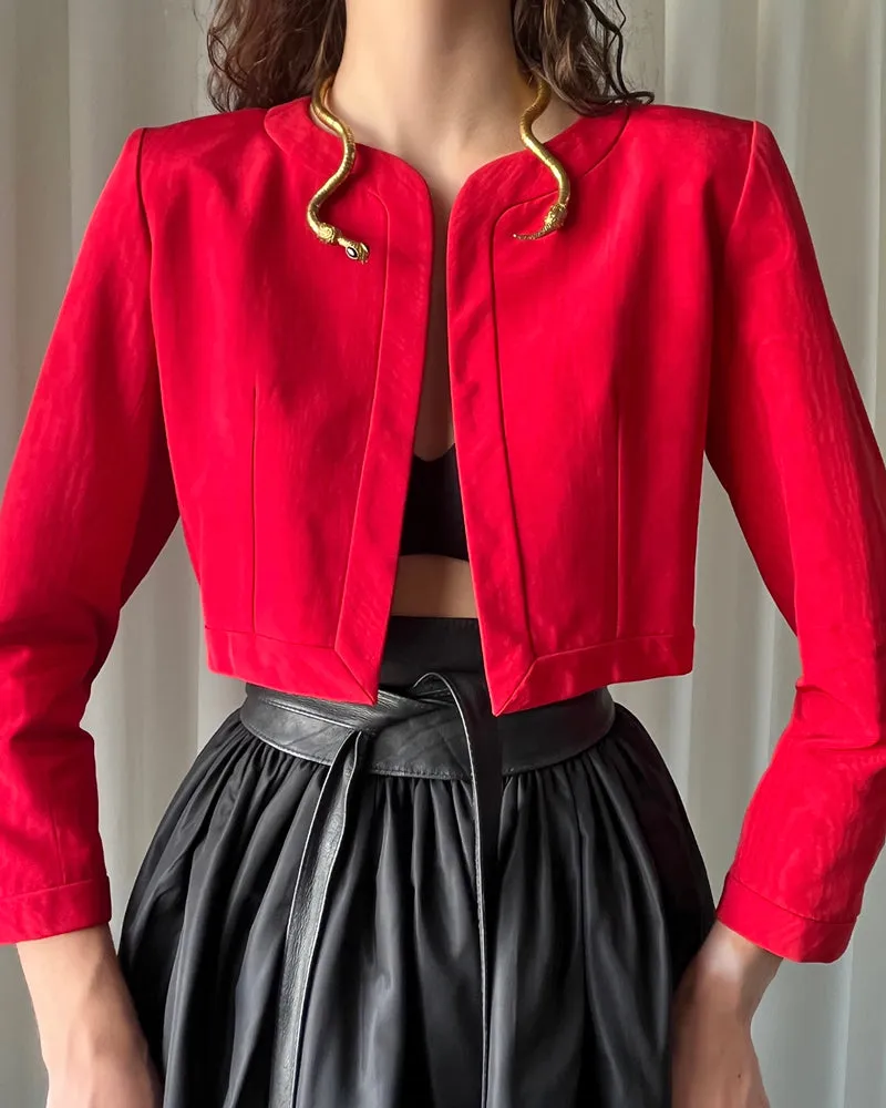 80s YSL Jeweled Button Bolero | XS-M