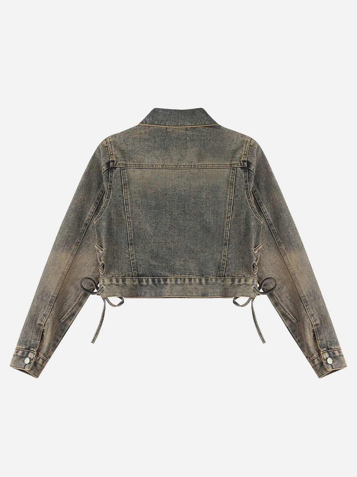 Aelfric Eden Bow Washed Cropped Denim Jacket