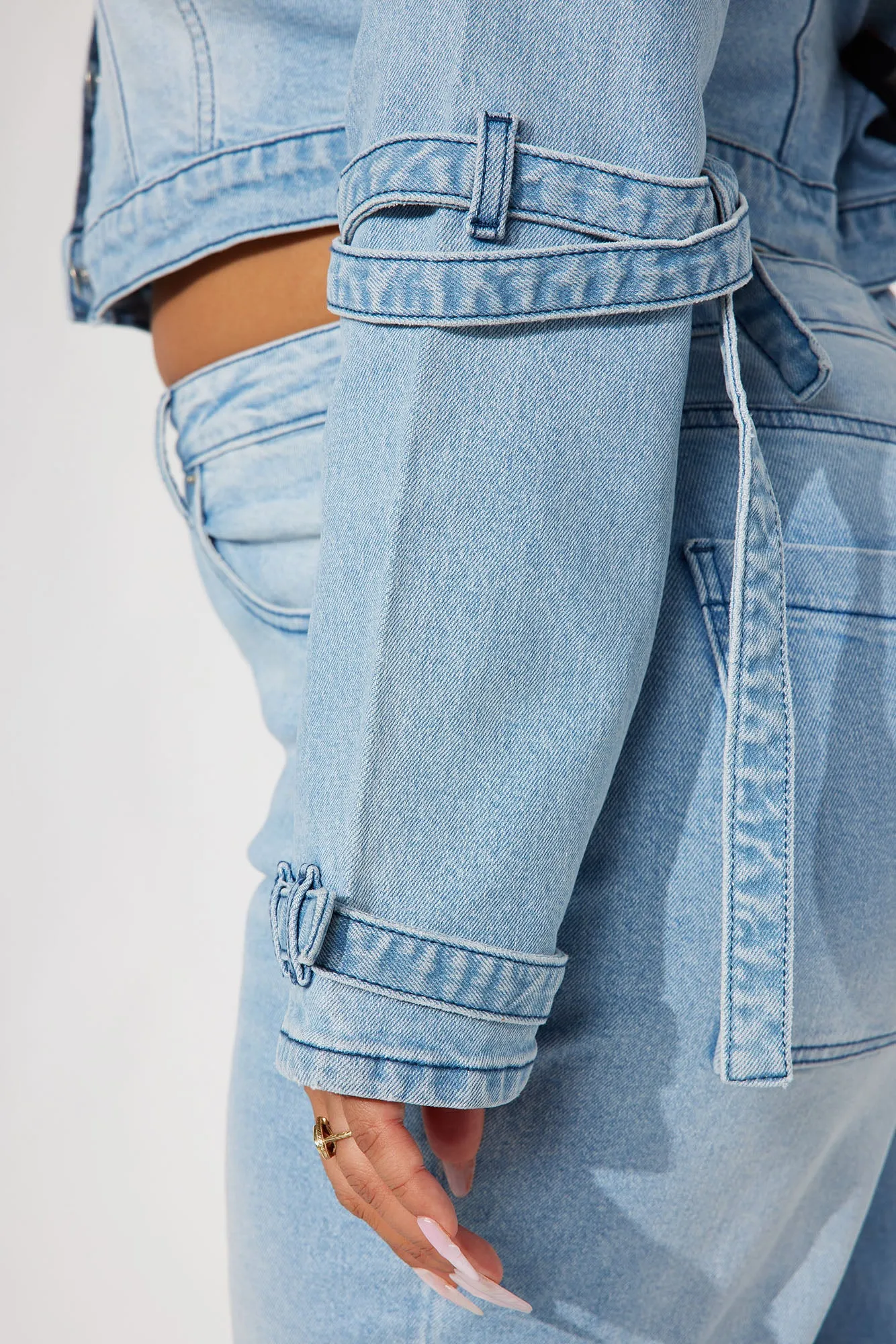 All Tied Up Stretch Denim Jacket - Light Wash