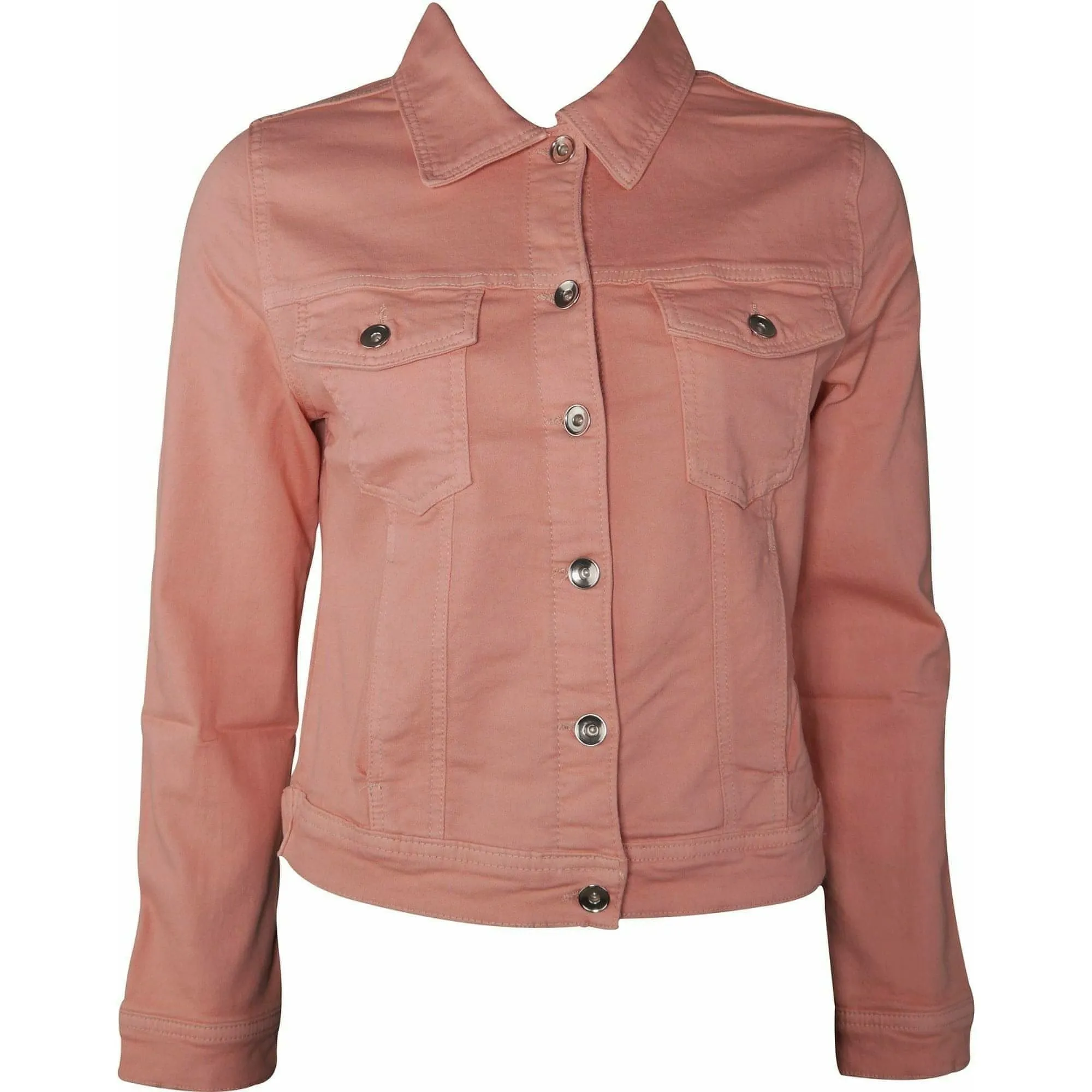 Amara Reya AR Feather Womens Denim Jacket - Pink