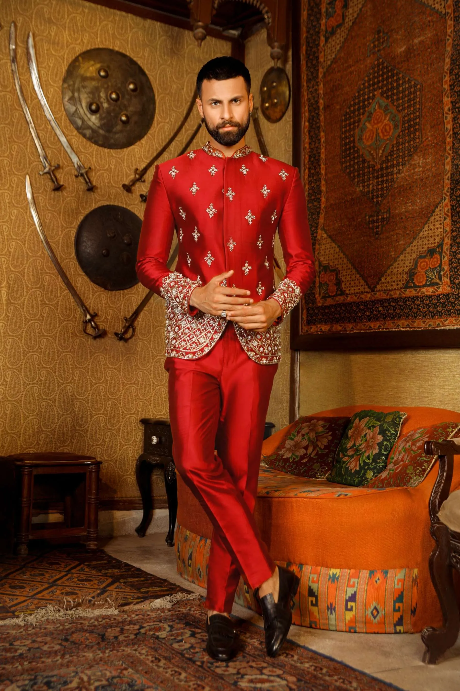 Arif Ashraf - Ruby - Deep Maroon - Tissue Silk - 2 Piece