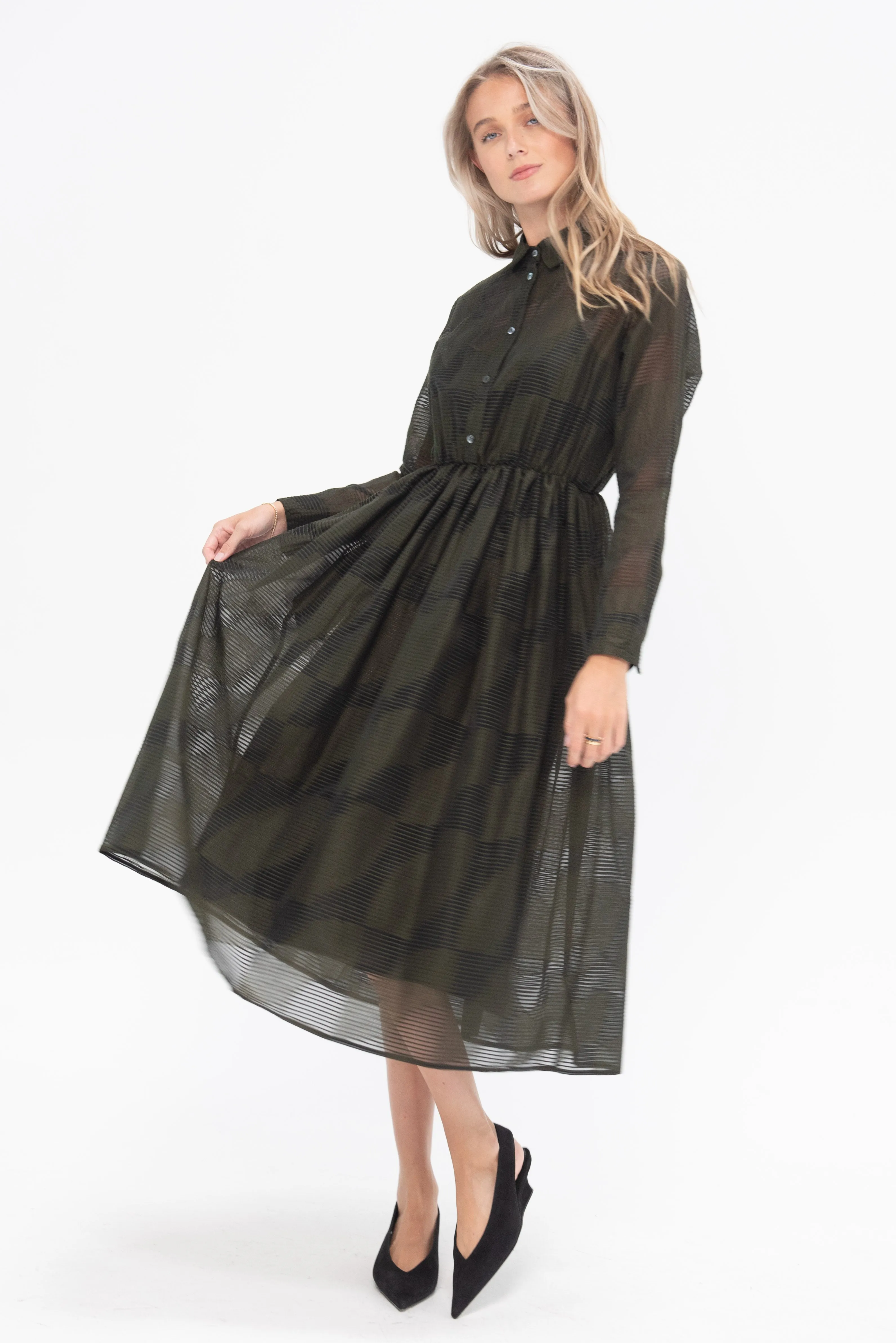 Arriccio Dress, Military Green