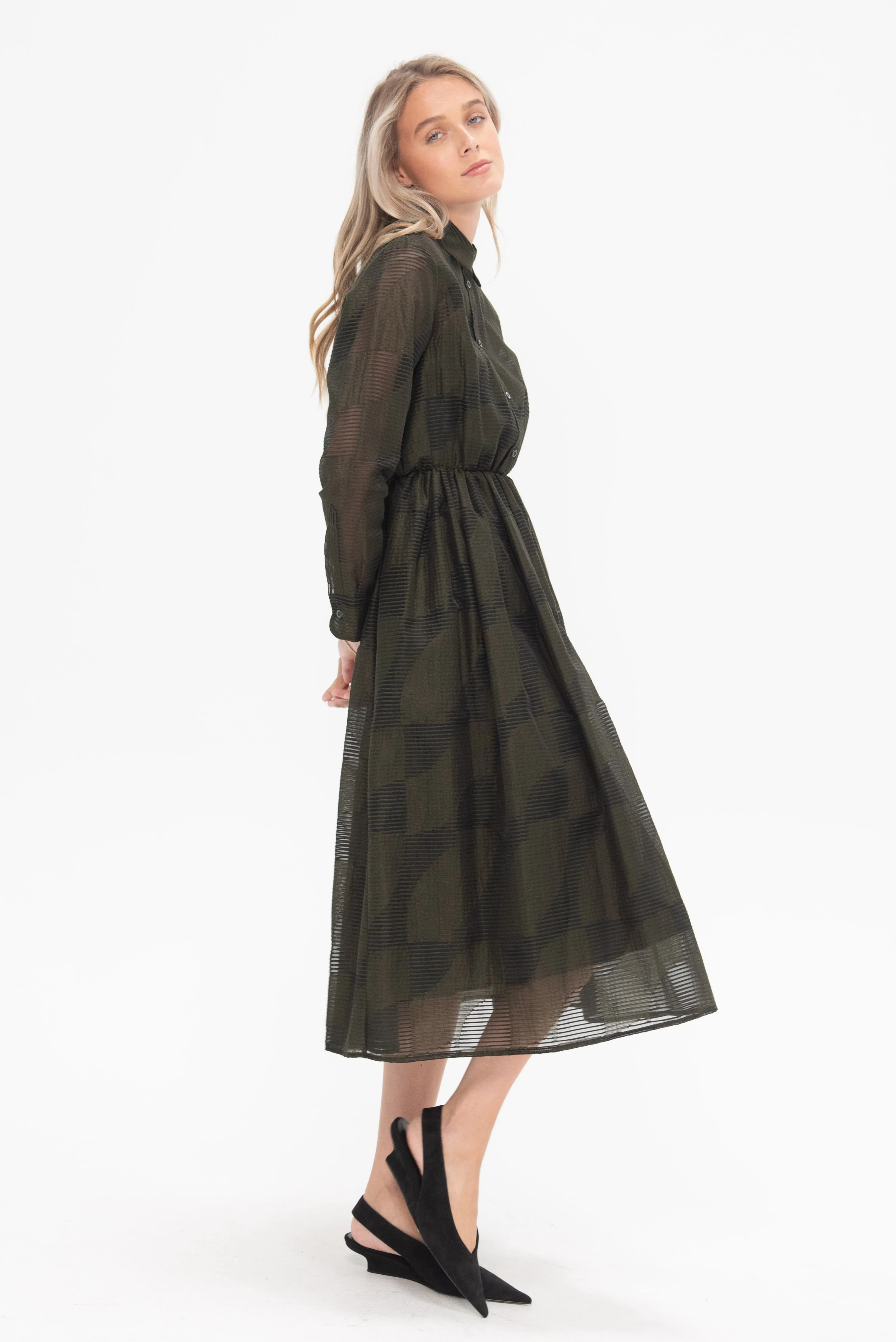 Arriccio Dress, Military Green