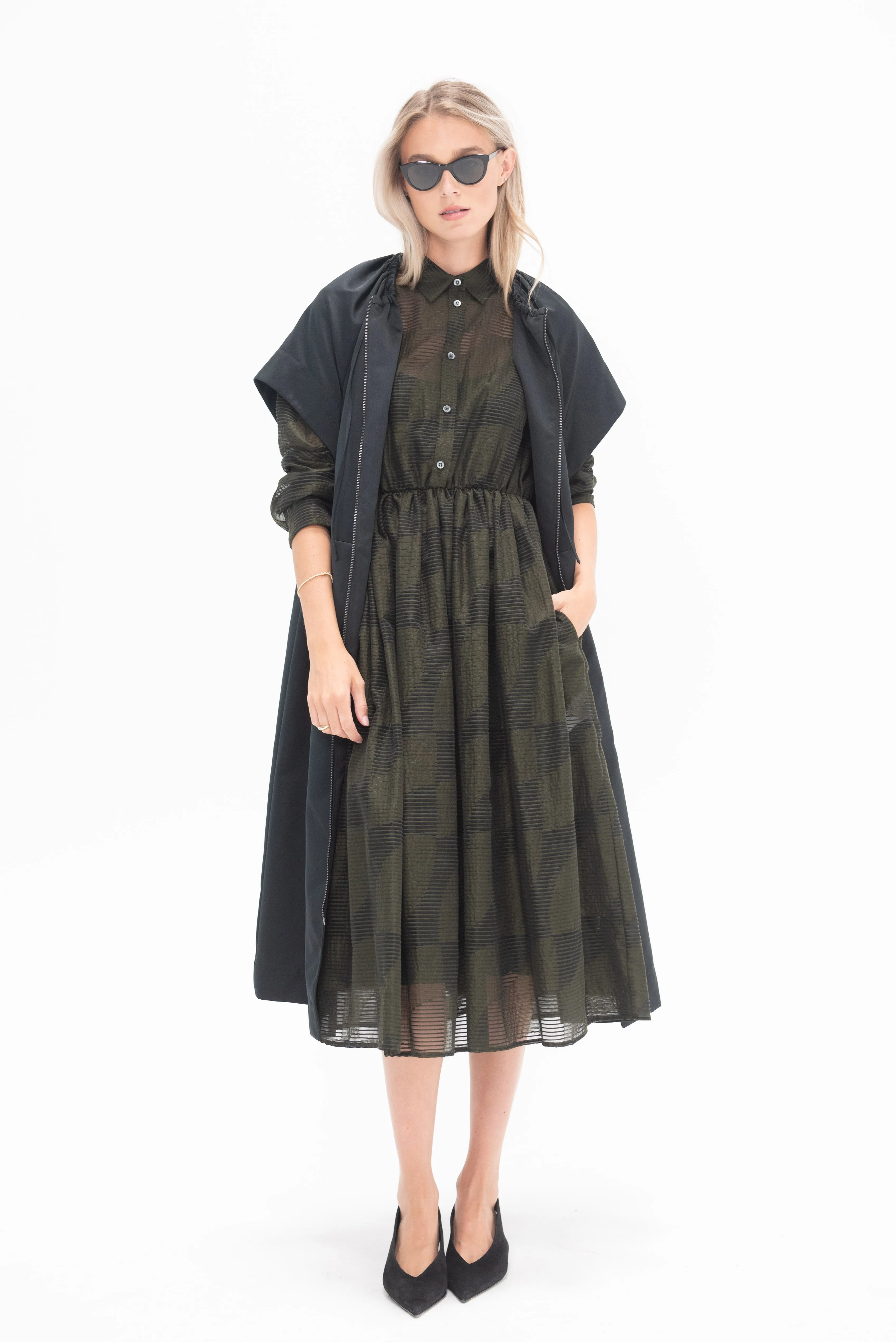 Arriccio Dress, Military Green