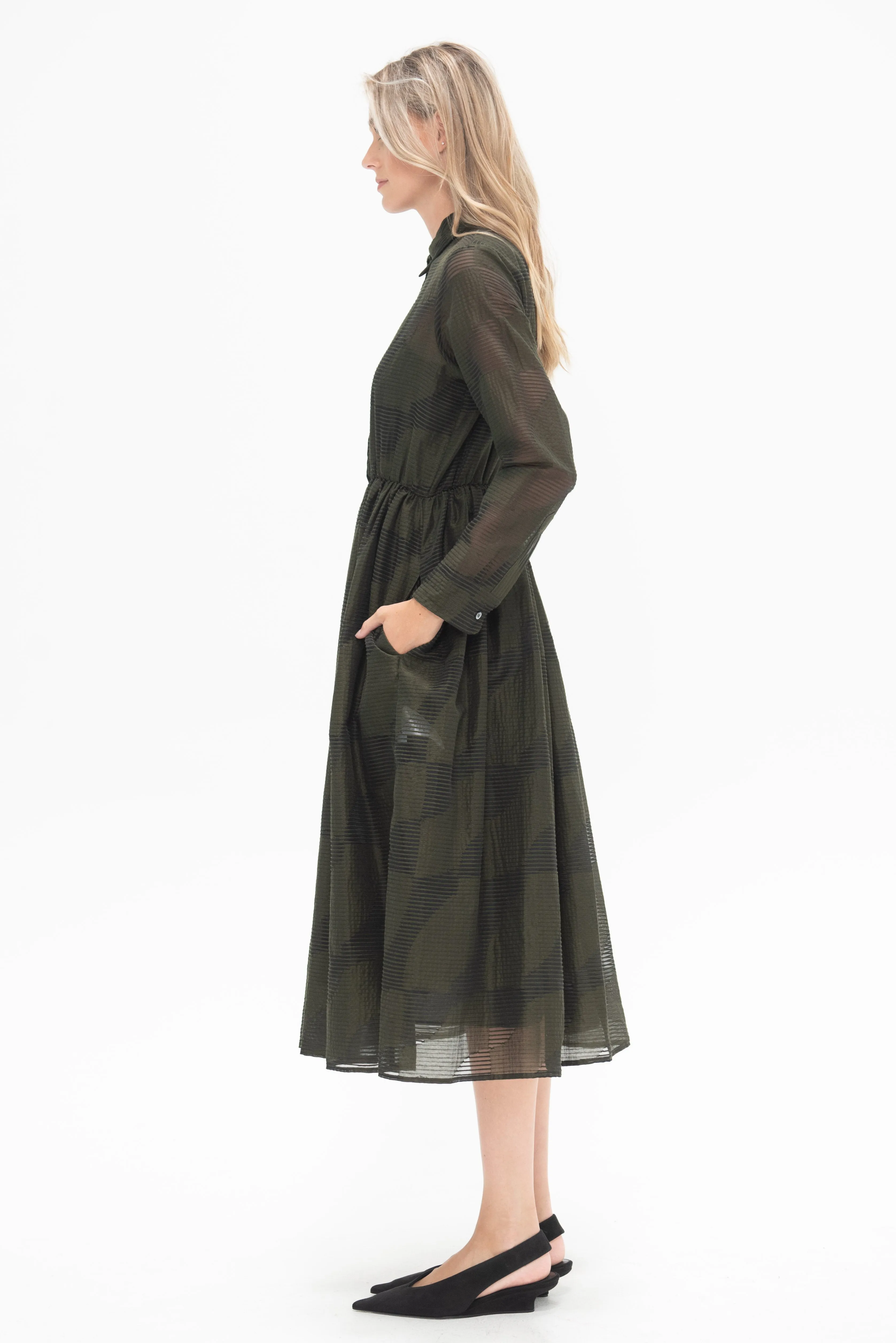 Arriccio Dress, Military Green