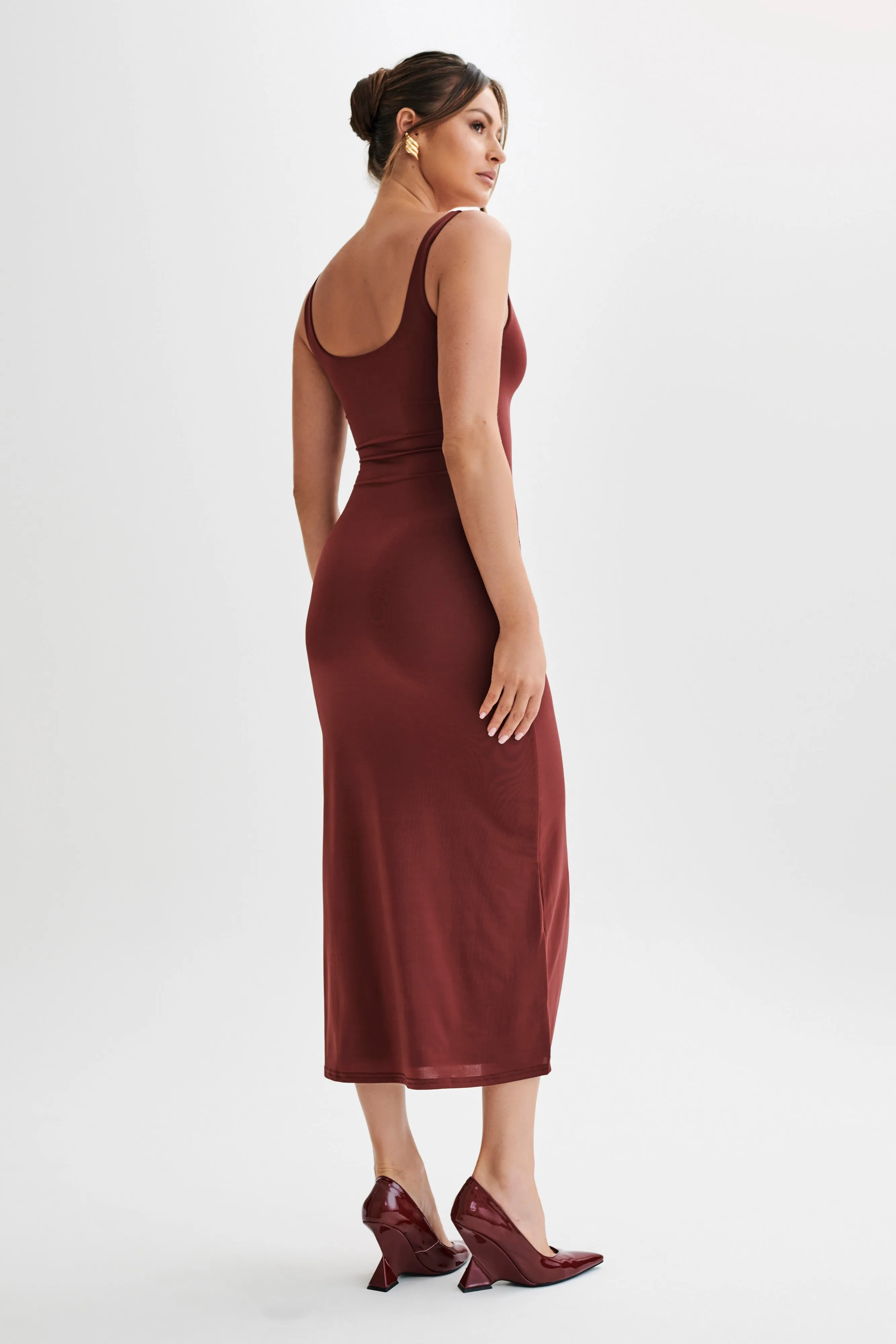 Augustine Slinky Scoop Midi Dress - Wine