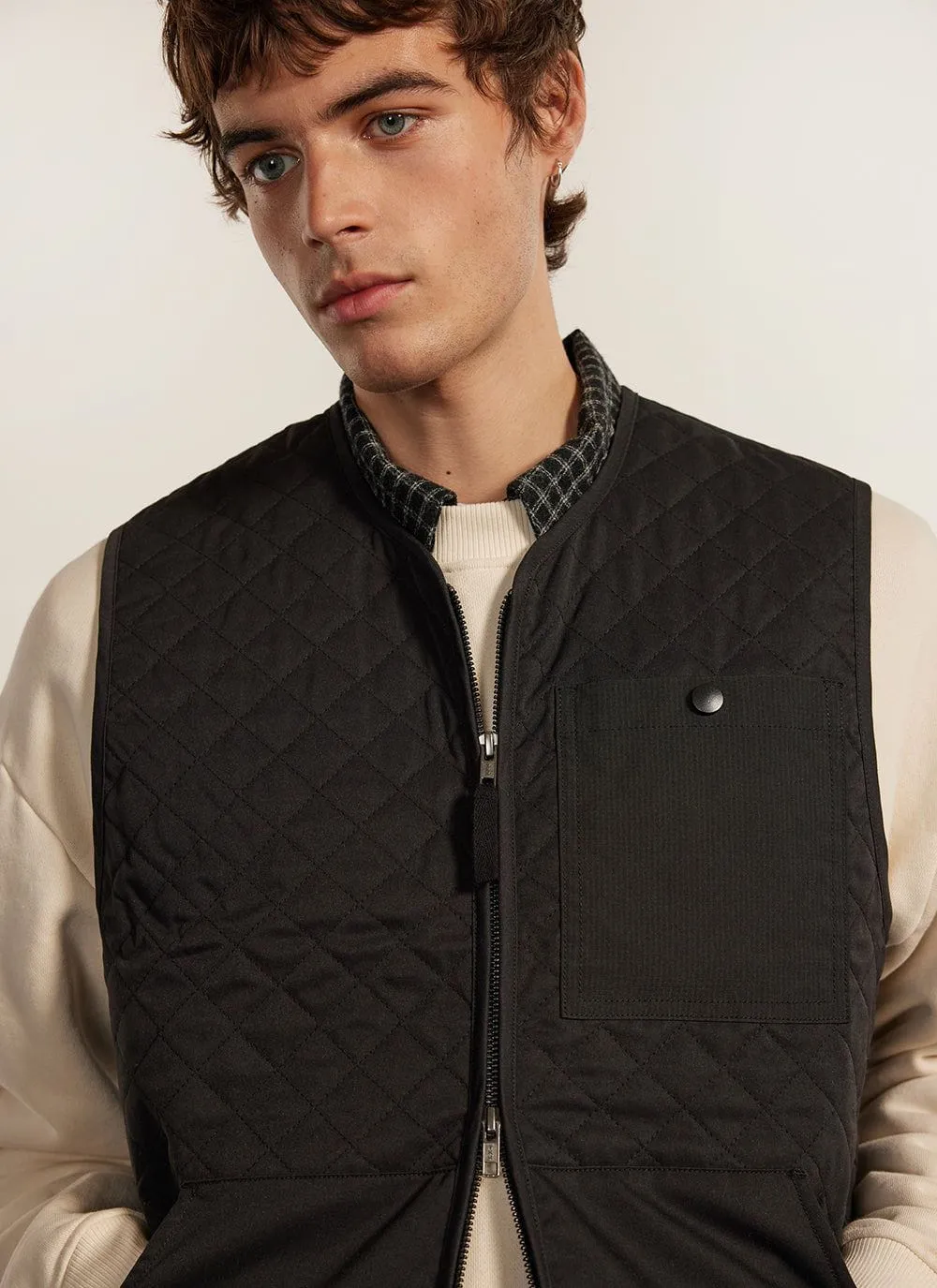 Auxiliary Quilted Liner Vest | Black