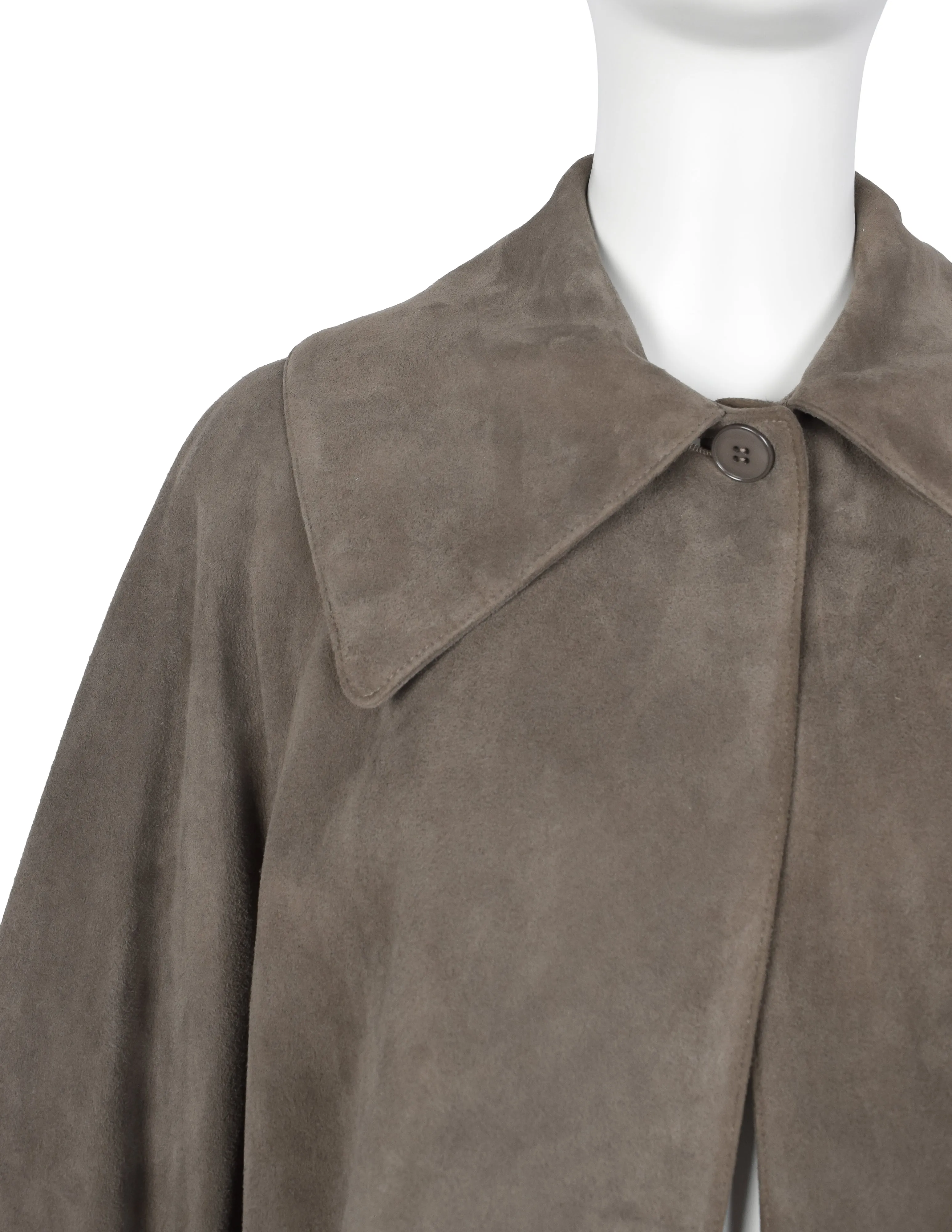 Azzedine Alaia Vintage AW 1989 Taupe Suede Cropped Jacket