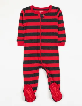 Baby Footed Red Striped Pajamas