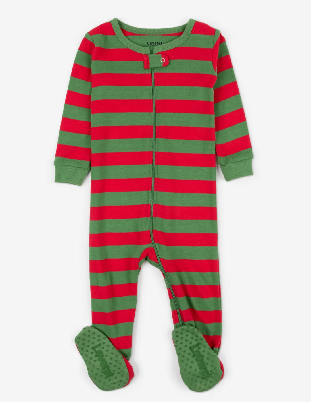 Baby Footed Red Striped Pajamas