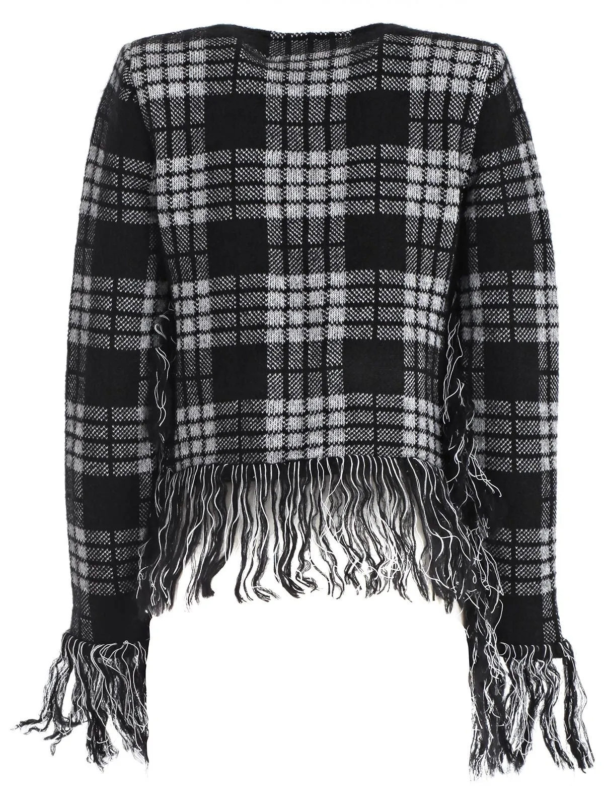 Balmain Fringed Tartan Jacket