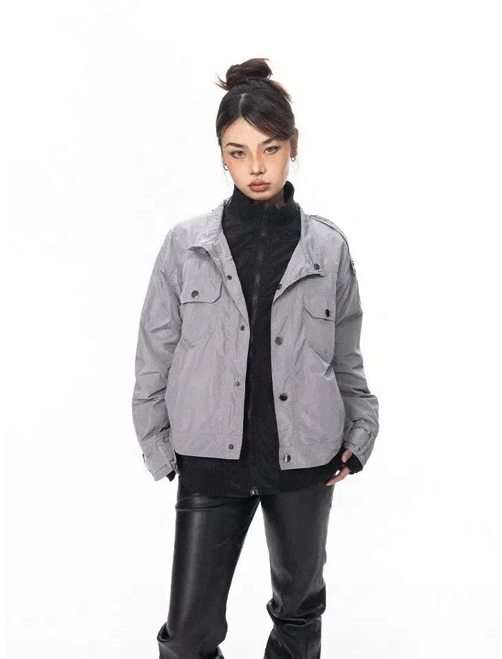 BB Casual Contrast Buttoned Jacket