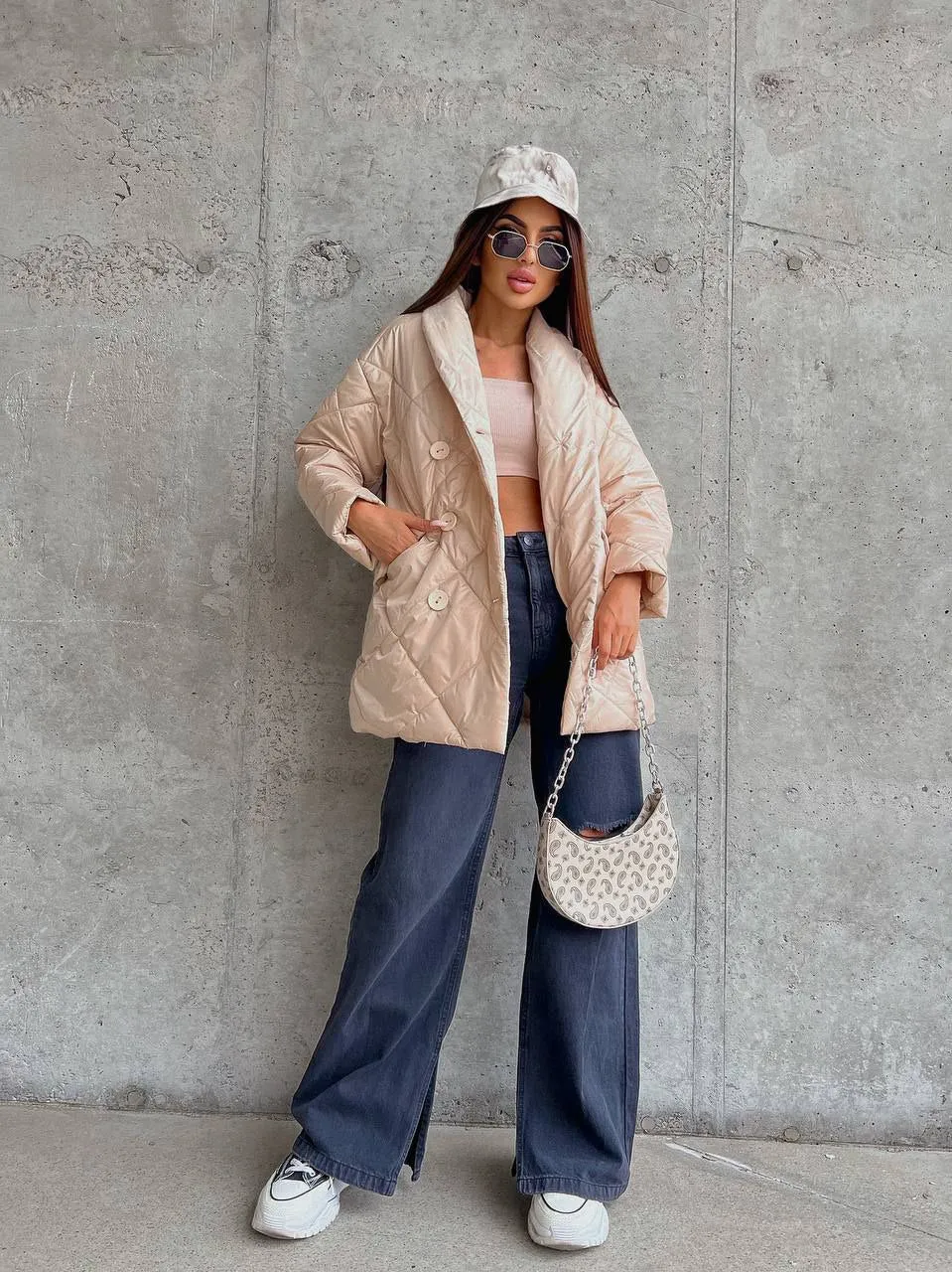 Beige Jacket Fashionable Style Youth Style