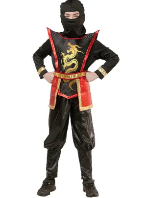 Black and Red Boys Dragon Ninja Costume