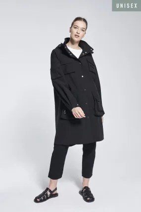 BLACK MARILA RAINCOAT - recycled materials