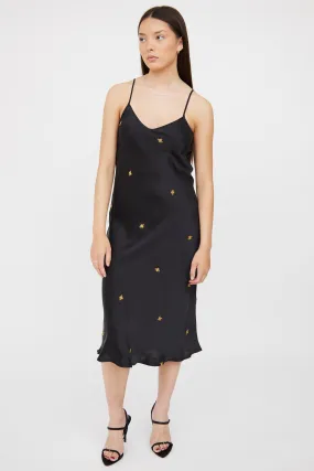 Black Print Slip Dress