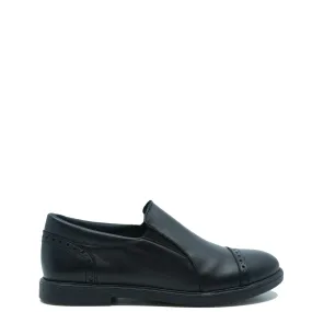 Blublonc Black Leather Captoe Dress Shoe