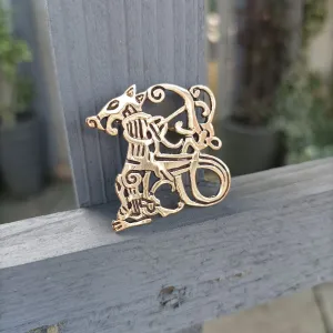 Bronze Jelling Wolf Viking Brooch