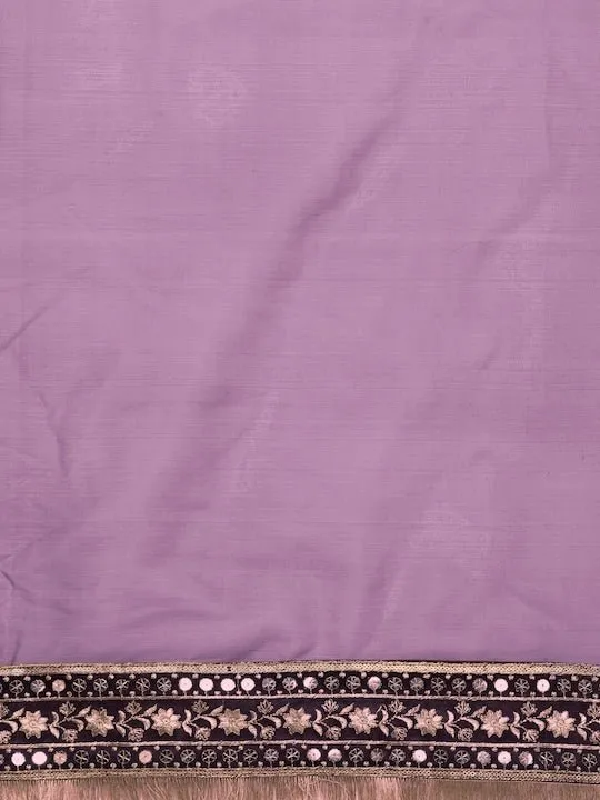 Burgundy Embroidered Organza Saree