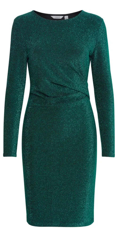 B.Young Pleated Sparkle Dress, teal