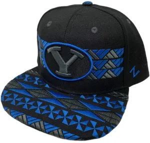 BYU Cougars Zephyr Black Blue & Gray TOA Collection Snapback Flat Bill Hat Cap