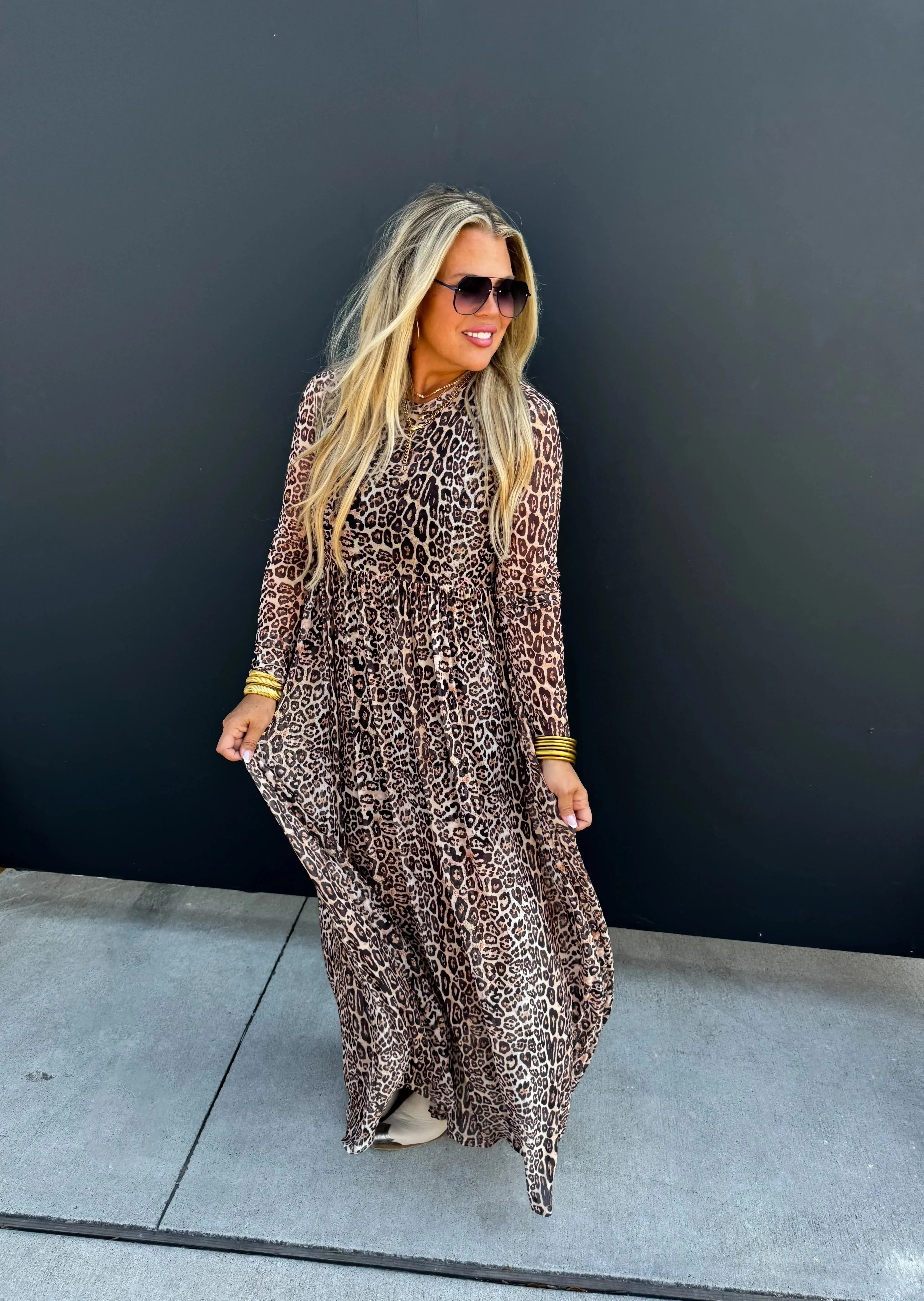 Carmen Sheer Cheetah Dress by Blakeley (L/XL)