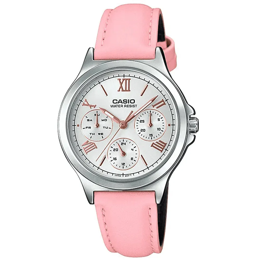 Casio LTP-V300L-4A2 Pink Leather Watch for Women