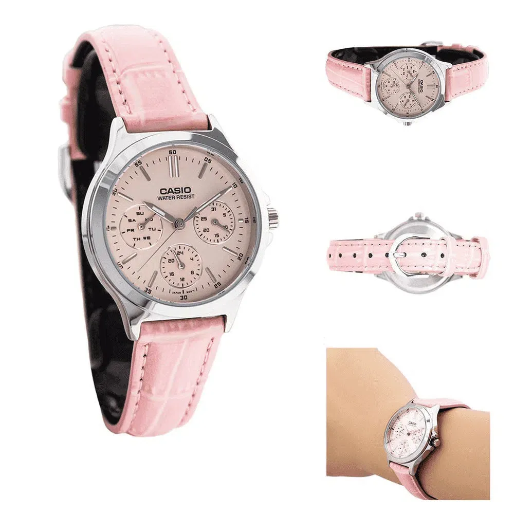 Casio LTP-V300L-4A2 Pink Leather Watch for Women