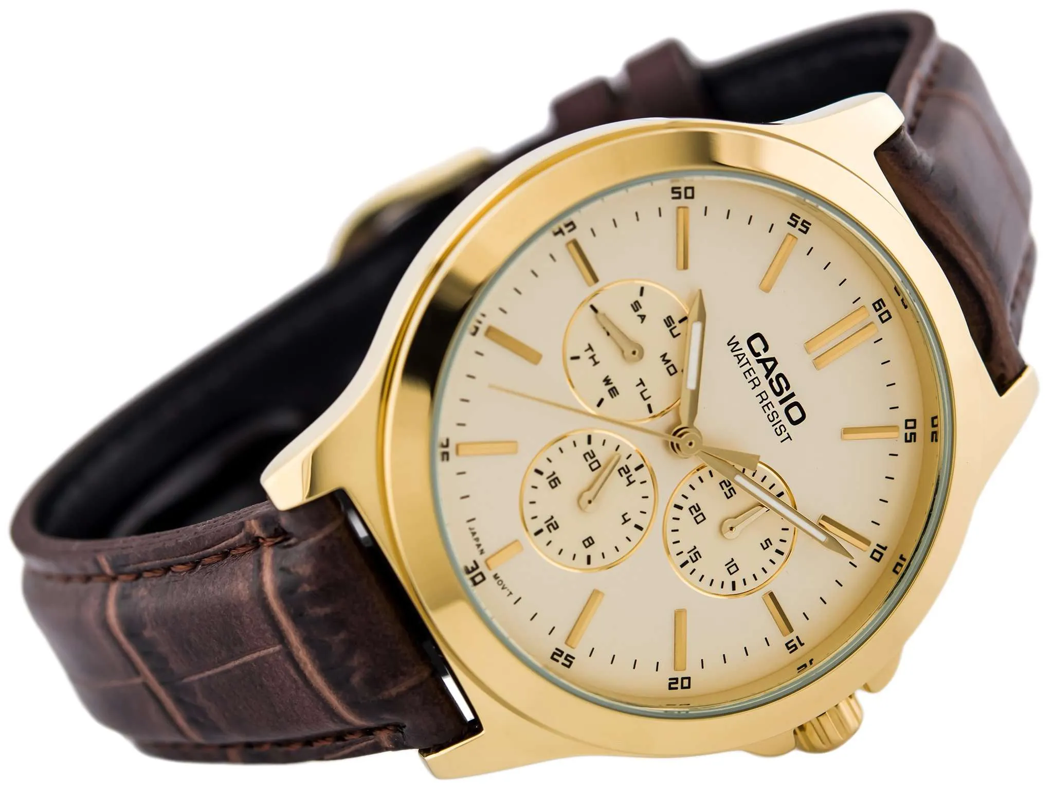 Casio Vintage MTP-V300GL-9A Brown Leather Watch for Men