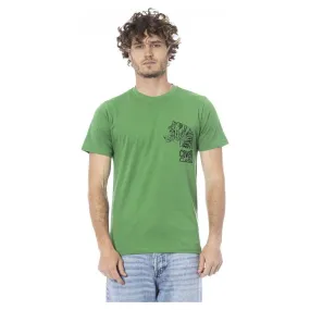 Cavalli Class Green Cotton Men T-Shirt