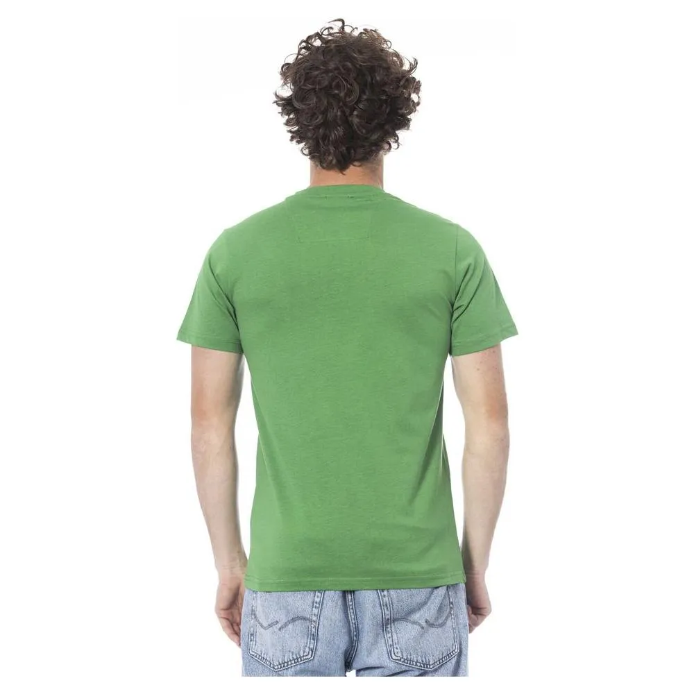 Cavalli Class Green Cotton Men T-Shirt