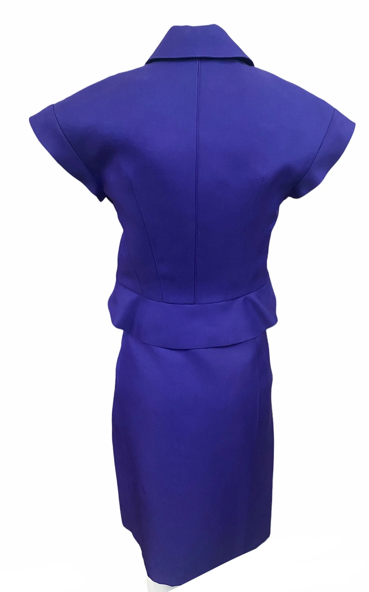 Celine Contemporary Indigo Blue Skirt Suit  Ensemble