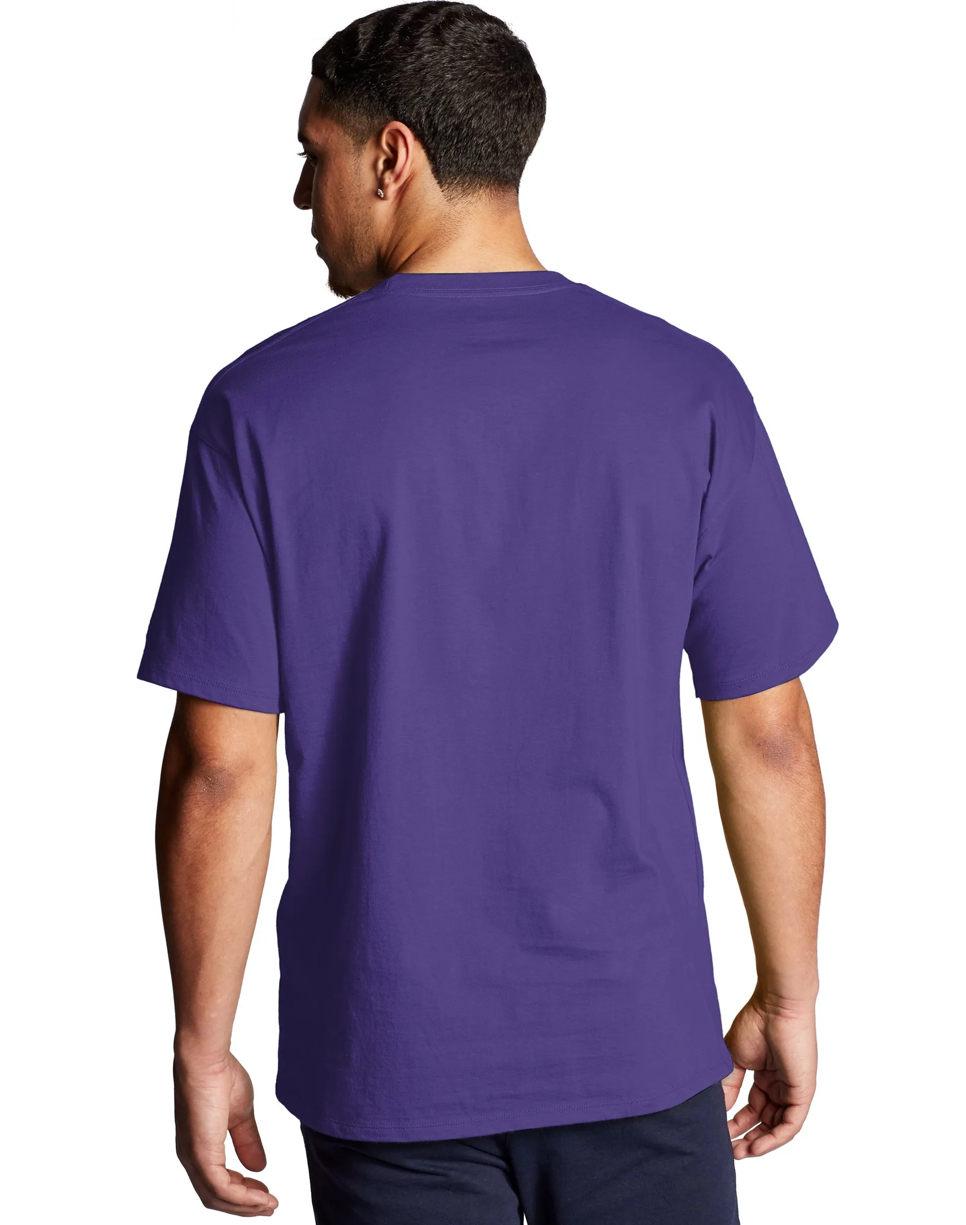 Champion Authentic Script Logo Print Jersey T-Shirt - Purple