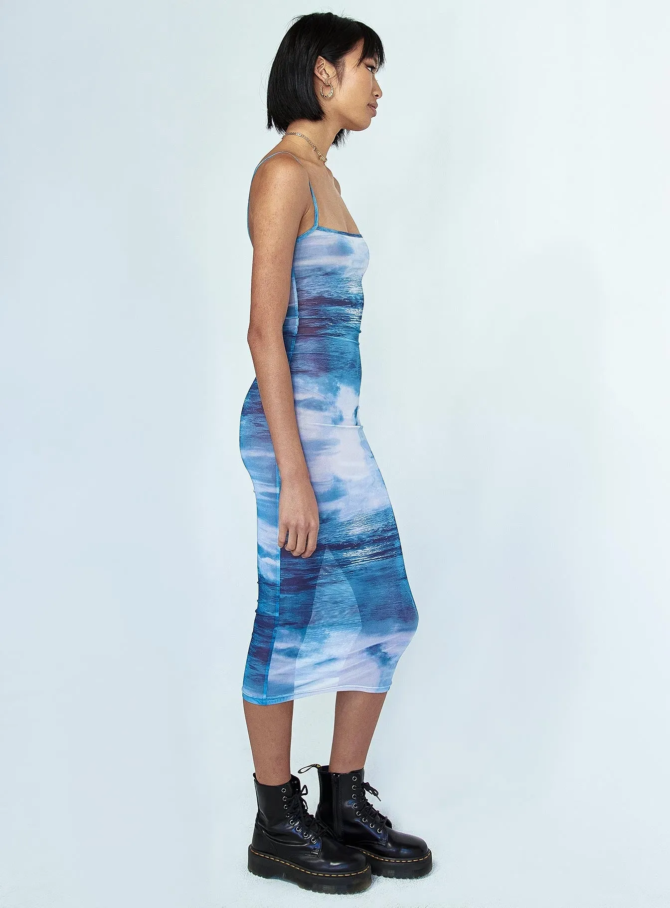 Charmed Midi Dress Blue Moonlight