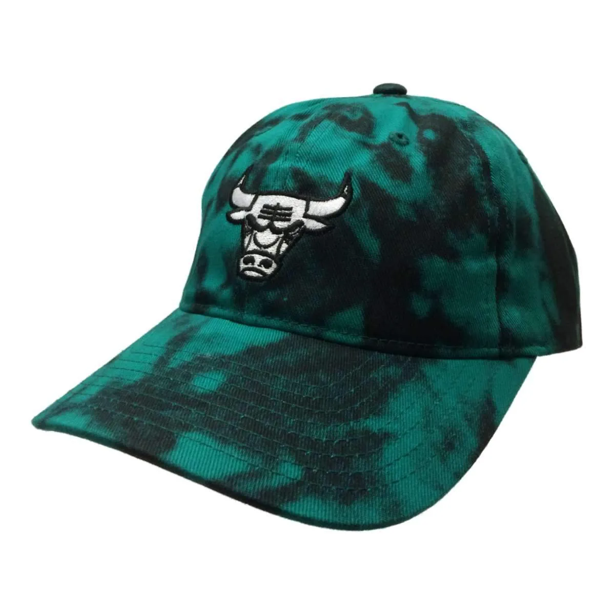 Chicago Bulls Mitchell & Ness Green & Black Tie-Dye Adj. Strapback Hat Cap