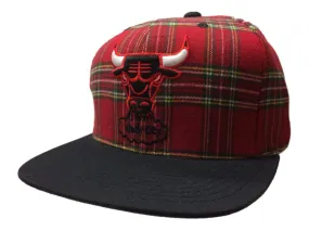 Chicago Bulls Mitchell & Ness Plaid Windy City Adj. Snapback Flat Bill Hat Cap