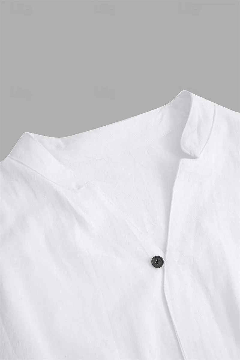 Cotton And Linen Half Sleeve Suit Men's Summer