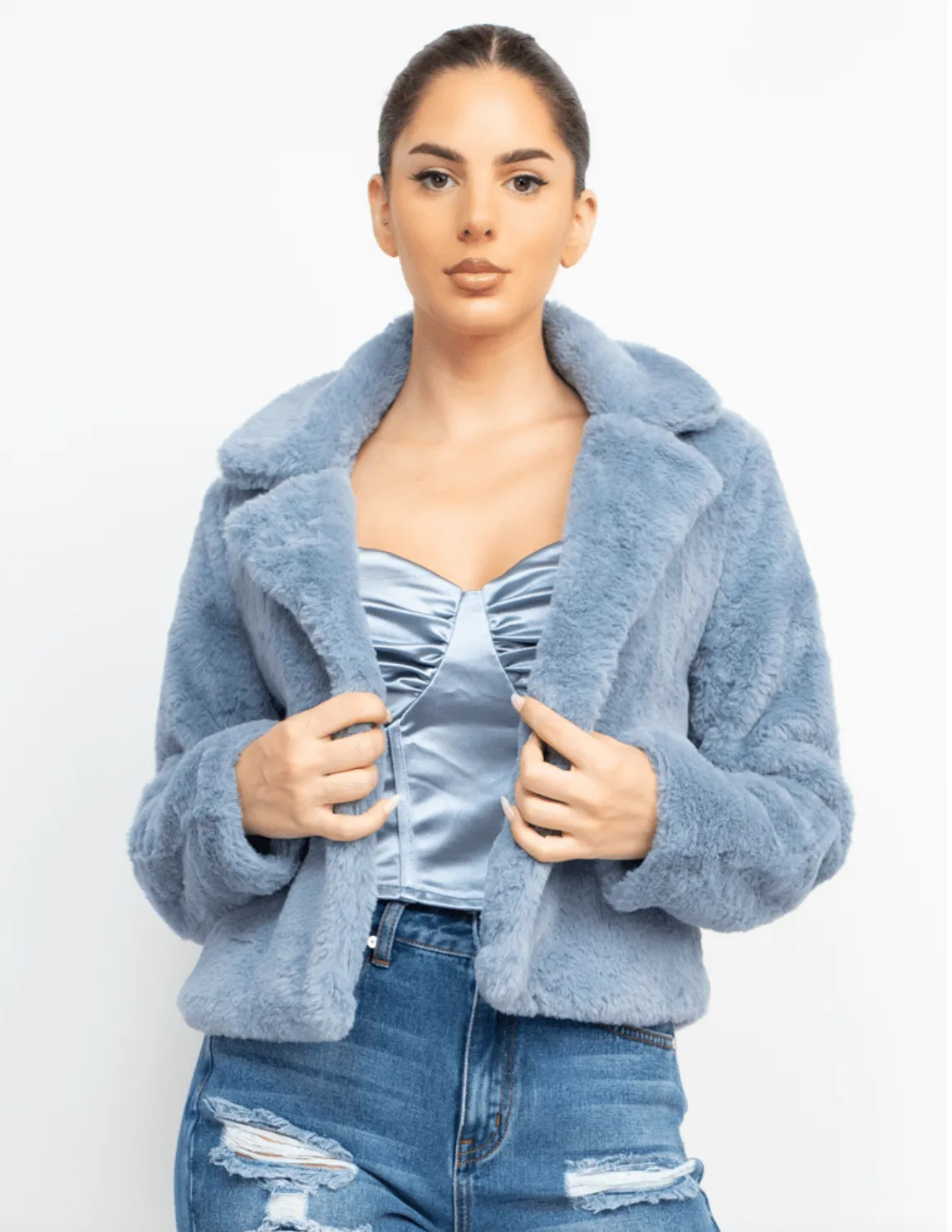 Cropped Faux Fur Jacket HMJ20702