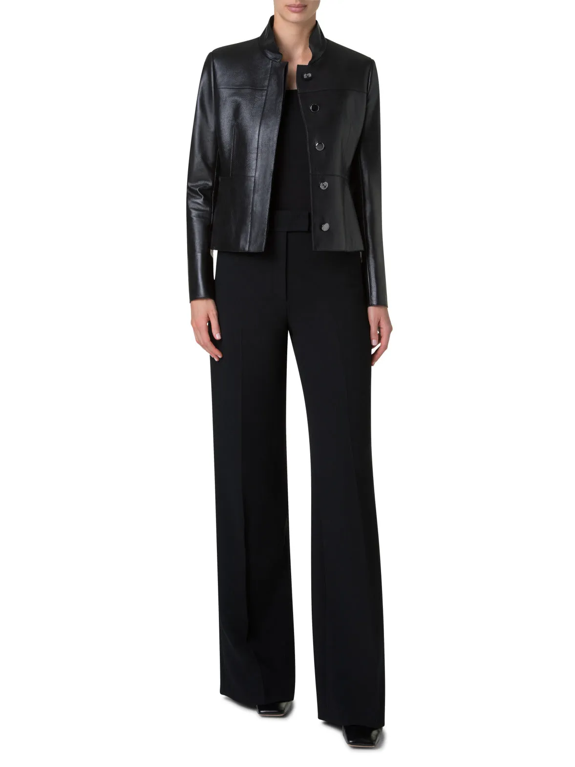 Cropped Jacket in Lacquered Leather