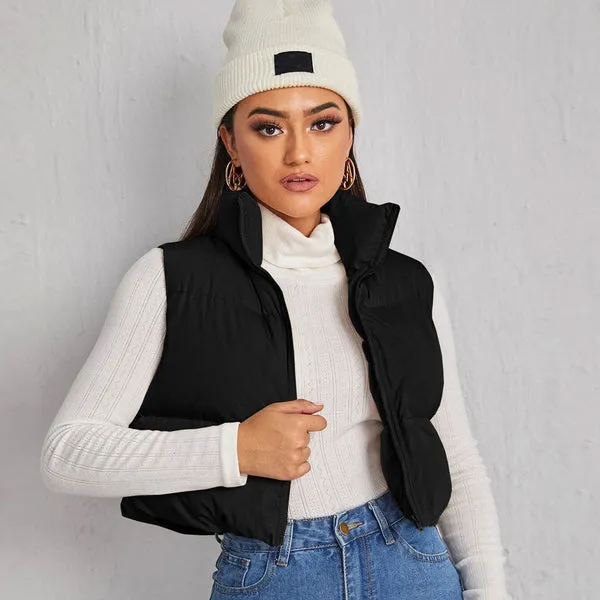 CROPPED PADDED GILET JACKET