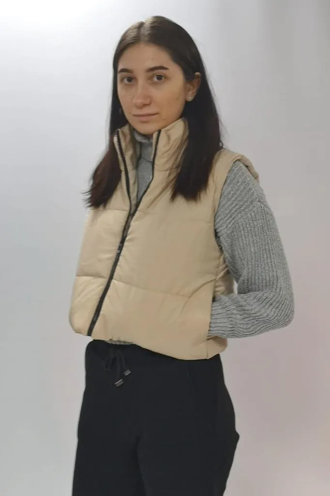 CROPPED PADDED GILET JACKET