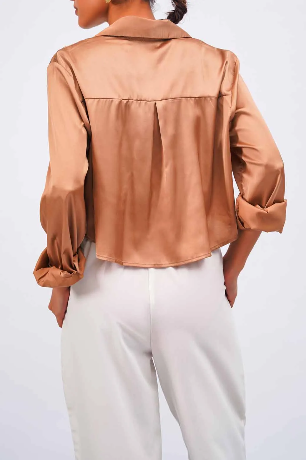 CROPPED SILK SHIRT