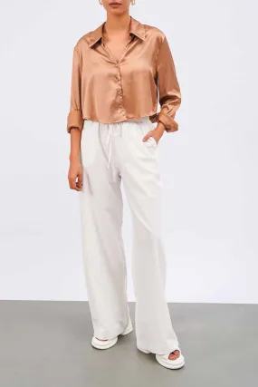 CROPPED SILK SHIRT