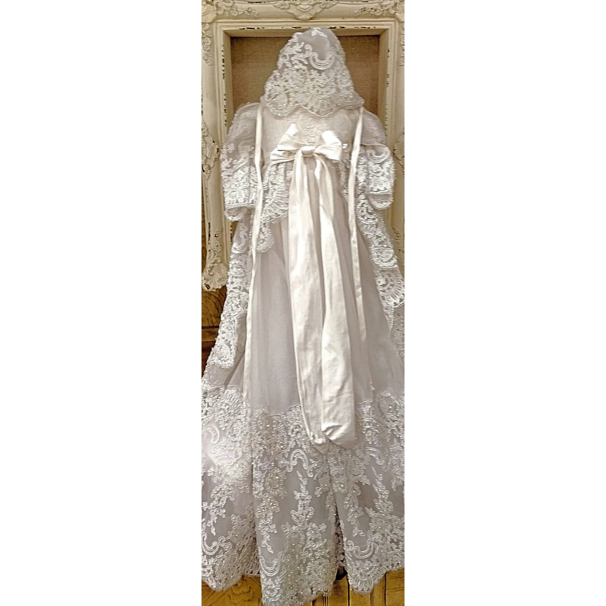 Custom Couture Silk Christening Gown