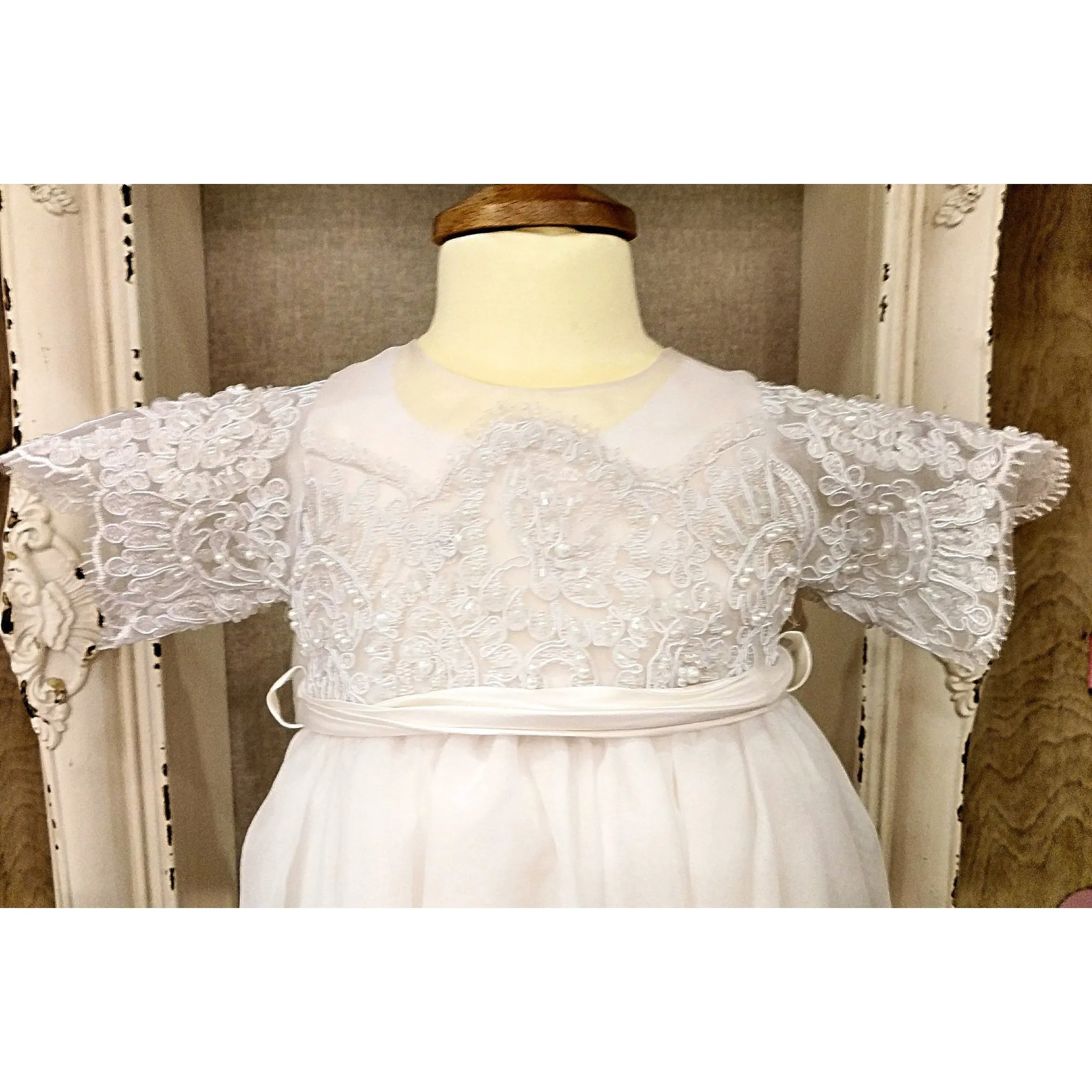 Custom Couture Silk Christening Gown