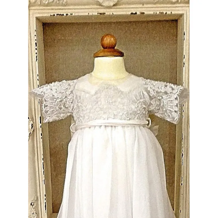 Custom Couture Silk Christening Gown