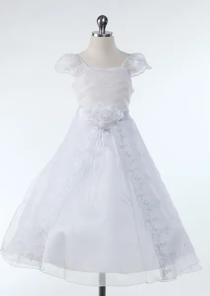 D2606 Embroidered Dress (White or Ivory)