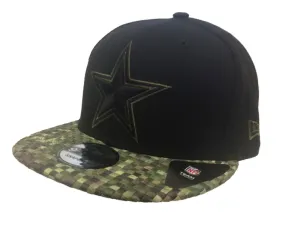 Dallas Cowboys New Era 9Fifty Black Structured Adj Colorful Woven Flat Bill Hat