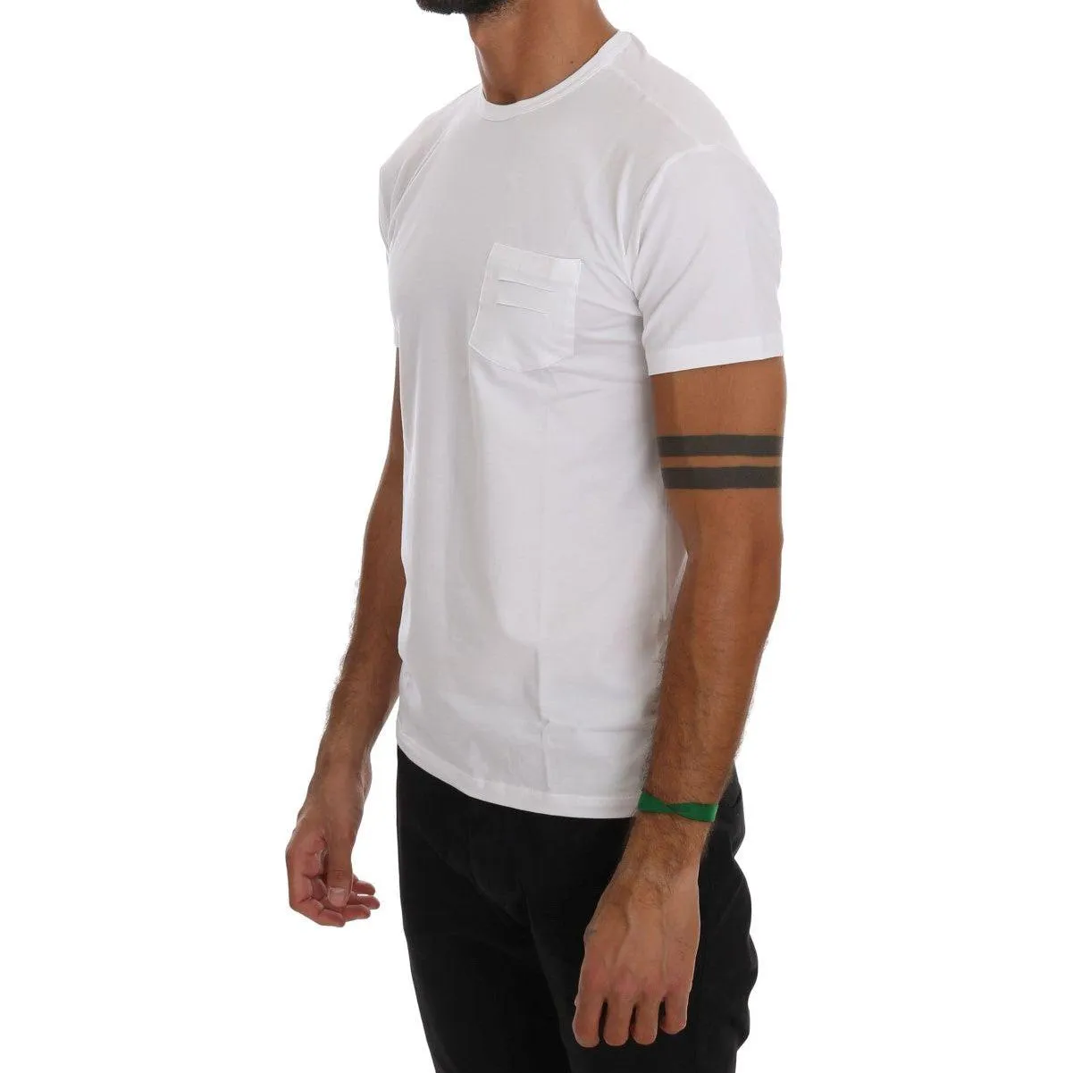 Daniele Alessandrini Elegant White Crew-Neck Cotton T-Shirt